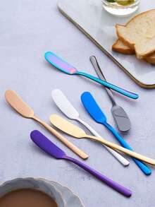 1pc Stainless Steel Butter Dispenser, Multi-Function Cutter Spatula, Cheese Slicer, Bread Jam Butter Knife, Cream Piping Knife, Suitable For Bread, Jam, Cheese, Cake, Butter, Ice Cream, Home Kitchen Utensils - View 10