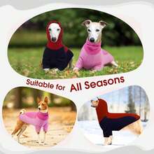 1件带耳罩的狗狗连帽衫，柔软弹力套头狗狗卫衣，带耳罩，降噪保暖抓绒狗狗外套 - 藏蓝色 - 查看 8