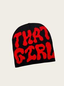 2PCS Knitted Hat With Letter Jacquard, Cold Hat, Personalized Hip-Hop, Warm, Unisex, Cross-Border, European And American Style Hats - Letter Jacquard Combination - View 3