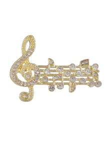 1pc Women's Brooch, Music Note Brooch, Scarf Clip, Lapel Pin, Suitable For Daily Wear And Music Festivals - Multicolor - View 7