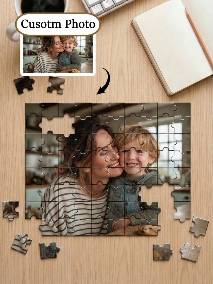 Mother's Day Customized Photo Puzzle, Personalized Photo Puzzle, Photo Customization, Birthday Gift, Anniversary Gift, Couple Gift, Home Decor, Home Decoration, Souvenir, Reusable, Cute, High Quality, Birthday Gift, Wedding Anniversary Souvenir, Graduation Souvenir, Mother's Day Father's Day Gift, Multi-Functional, Adjustable, Decorative, Reusable - Multicolor - View 1