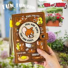 TOM AND JERRY. 1Pc Tom And Jerry Sticky Felt Notebooks, Tom Cat, Jerry Mouse, Spike Dog Classic Childhood Animation Characters Cover Notebook, Cartoon And Crafts Novelty Brochure Christmas Gifts For Fans, Family, Friends, Adults In Office, Students Back To School[Officially Licensed] - Multicolor - View 14