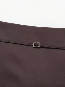 Falda pantalón con cinturón de moda casual y versátil para mujer, primavera/verano de DEEKA - Marrón - Ver 6