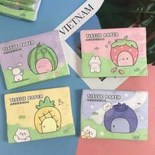 Printed Tissue Paper, Fruit Printed Paper Towels. Student Portable Small Tissue Paper, Napkins, Toilet Paper, Hand Towels, Household Tissue Paper - Multicolor - View 2