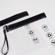 1/5个黑色透明飞机液体拉链袋，20 x 20厘米，透明化妆包，便携旅行必备品，防漏机用化妆品液体，可重复密封EVA化妆包，飞机随身行李，假日必备品，防水防漏，带手柄 - 彩色 - 查看 5