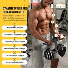 1pc Forearm Trainer, Wrist Strengthener, Muscle Exerciser - Black - View 7