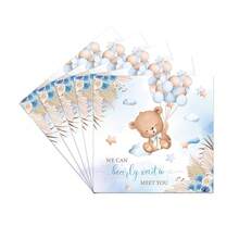 This 50/51-Piece Blue Teddy Bear Disposable Tableware Set Includes 10 Dinner Plates, 10 Dessert Plates, 10 Paper Cups, 20 Napkins, And 1 Tablecloth. This Convenient Tableware Set Is Perfect For Camping, Picnics, Garden BBQs, Baby Showers, Weddings, And Birthday Parties. - Multicolor - View 5