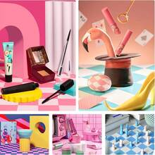 16.5pcs 11-Inch 9-Color Double-Sided Cardboard Set, Includes 1pc Black & White Background Paper, Double-Sided Colorful Grid Pattern, Photography Photo Background Boards, Suitable For Jewelry, Cosmetics And Other Small Product Photography - Photography Studio - View 10