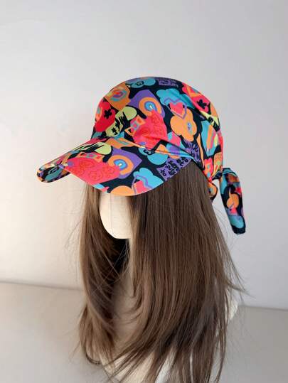 1pc Unisex Graffiti Print Color Block Bandana Headwrap, Versatile Soft Outdoor UV Protection Neck Gaiter, Suitable For Hiking, Cycling, Casual, Beach, Daily Use