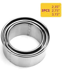 Round Stainless Steel DIY Cookie Cutter, Donut Cookie Fondant Mold, Fruit Cutting Mold, Cake Mold, Dumpling Wrapper Cutting Mold, Kitchen Baking Tool Set - View 14