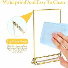3/6pcs 4x6inch/5x7inch/6x8inch/8.5x11inch Acrylic Gold Frame Table Sign Holder For Wedding Table Numbers, Restaurant Signs, Photo And Art Display - T-gold - View 8