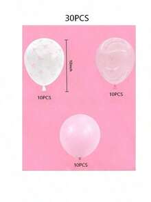 45/90个12英寸浅粉色和透明白色蝴蝶结印花气球，适合女孩生日派对、单身派对、蝴蝶结主题生日派对、迎婴派对、新娘送礼会、婚礼、周年纪念装饰、女孩生日装饰、迎婴派对装饰、性别揭晓派对、迎婴派对回礼、母亲节装饰、毕业典礼等场合。 - 粉色 - 查看 12