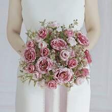 1pc Artificial Peony Rose Bouquet, DIY Bouquet, Wreath Material, Candy Box Accessory, Home & Wedding Decor, Bridal Wrist Corsage, Boutonniere, Headpiece Material, Valentine's Day Gift, New Year Decoration, Artificial Plant, Autumn Decor, Indoor Decor, Tabletop Decor, Garden Decor, Home Decor, Valentine's Day Gift, Graduation Gift - Sand Red - View 6