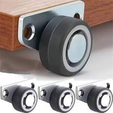 12pcs Set (Includes 4 Quiet Casters + 8 Screws) Furniture Drawer Casters, Durable Quiet Smooth 1.25" Side Mount Casters, Metal Surface Industrial Flat Bottom Casters, Modern Aesthetic Furniture Casters, Industrial-Grade Flat Bottom Casters - Multicolor - View 2