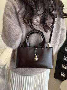 时尚优雅单肩手提包、托特包和斜挎包，女士秋冬必备 - 咖啡棕 - 查看 5