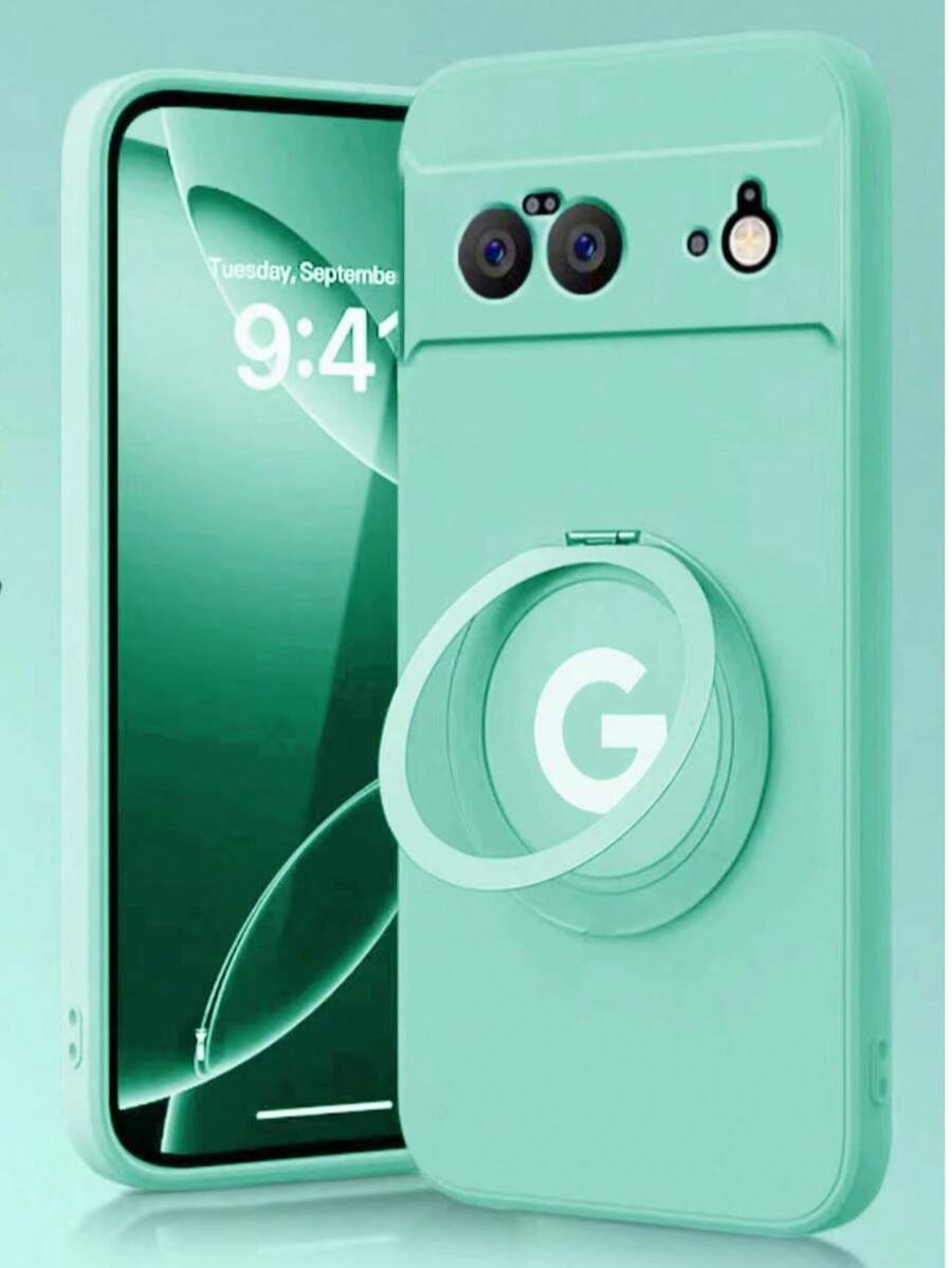 带支架的手机保护壳，兼容 Pixel 6、6 Pro、6A、7、7 Pro、7A、8、8 Pro、8A、9、9 Pro、9A、10、10 Pro、10 Pro XL - 淡青色 - 查看 1