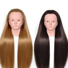 24 Inch Makeup Mannequin Head With Straight Synthetic Hair With Desktop Stand, For Cosmetology Training, Eyelash Extensions Practice, Professional Hairdressing Gift - View 5