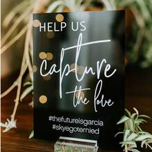 1PC Acrylic Sign For Wedding Guest Book Sign - In | Event Party Thank You Plaque | Black Minimalist Tabletop Display - 1PC - View 8