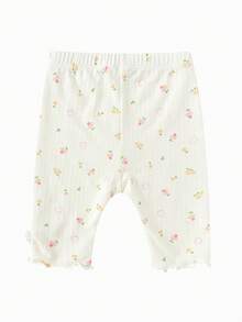 Balabala 2026 Young Girl Summer Ditsy Floral Elastic Soft Comfortable Breathable Leggings - Red and White - View 5