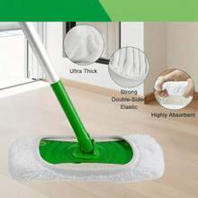 16 Pieces Of White Mop Cloth With Unique Texture Surface For Efficient Cleaning, Washable And Reusable, Strong Water Absorption, Easy To Clean, Suitable For Composite Flooring, Suitable For Both Dry And Wet Cleaning Methods, Floor Scrubbing - Trắng - Xem 8
