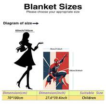 Marvel This Is A Spiderman-Themed Flannel Blanket, Featuring A Modern Animated Style Red And Blue Costume, With A White Line-Drawn Spider Logo On The Chest, Presenting A Modern And Visually Striking Look. The Character's Colors Stand Out For Easy Identification, And It Has The Features Of Being Decorative, Warm, And Soft, Suitable For Use As A Sofa Throw, Nap Blanket, Or Bed Decoration. - Multicolor - View 16