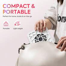 6000RPM Mini Nail Dust Collector, Low Noise High Suction Portable Design With LED Display, Adjustable Speed, Suitable For Nail Salons And Home Nail Art, Includes 30 Replacement Filters - White - View 9