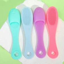 1pc Manual Thumb Facial Brush, Blackhead Nose Wing Pore Cleansing Brush, Silicone Hair Washing Brush, Nose Brush For Removing Blackheads, Massage Brush For Bathing And Face Washing - Multicolor - View 9