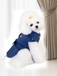 新款春夏宠物服装，动物图案风衣，英伦风外套，欧美风宠物大衣，动物图案狗狗服装，风衣，夹克 - 綠色 - 查看 10