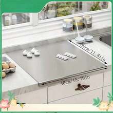 Extra Large Stainless Steel Cutting Board, Multi-Functional Cutting & Baking Board, With Rim For Easy Dishwasher Cleaning, Rust-Proof, Suitable For Commercial And Home Kitchen Countertop Protection - Multicolor - View 5