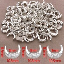 2 件 8.3x10.5mm 优雅浪漫镀铜 18K 金加厚银铂金月牙形 DIY 首饰配件，镶嵌仿钻，适用于手链、项链和耳环 - 婚礼派对日常佩戴 - 彩色 - 查看 11