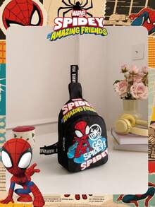 1 pièce Sac banane Marvel officiellement sous licence avec motif Spider-Man, sac de poitrine croisé décontracté pour hommes, sac de poitrine léger à sangle réglable, porte-monnaie de dessin animé, idéal pour les hommes, les garçons, les jeunes fans, les étudiants, parfait pour les trajets scolaires quotidiens, les jeux en plein air, les visites de parcs à thème, les voyages, pratique pour ranger les collations - VHF52229-S - Voir 7