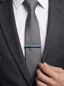 Pinza de corbata de acero inoxidable pulido, barra de corbata simple de lujo para hombres de negocios - Multicolor - Ver 6