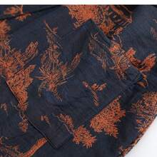 Áo choàng dài tay nam, chất liệu vải jacquard cotton mềm mại, cạp chun rộng, kiểu dáng Trung Quốc, nhẹ nhàng, thích hợp cho mùa xuân và mùa hè. - Bụi tím - Xem 4