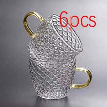 12pcs/6pcs/4pcs/2pcs Set Dragon Scale Patterned Glass Cup, 120ml Small Tea Cup, Luxury Cup, Whiskey Glass, Suitable For Tea, Coffee, Home, Office, Cafe - Clear - View 8