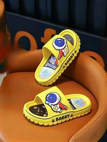 Kids Slippers, Girls Princess Cute Indoor Soft Bottom Toddler Sandals - Yellow - View 3