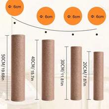 2 st sisalrepstolpar, reservstång för klösträd till katt, gör-det-själv-material för klösträd av juterep - Gul - Visa 3