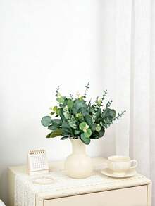 12片人造桉树叶、发财树叶、苹果树叶组合植物，仿真植物，适用于室内外家居酒店派对婚礼装饰、桌面摆设、DIY手工、新娘捧花、花环制作、礼品 - 綠色 - 查看 5