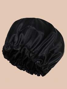 1pc Women's Elastic Knit Beanie Hat, Suitable For Daily Wear - Black + Black - View 5