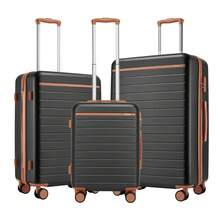 Suitcase Cabin Size Carry On 20 24 28 Inch 3 Piece Set Hard Shell Lightweight Spinner Wheels Combination Lock Telescopic Handle Travel Luggage - Grey - View 11