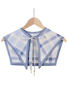 1pc French Retro Pearl Pendant Painting Style Tie Collar Scarf - Multicolor - View 4