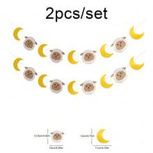 Eid Al-Adha White Sheep, Crescent Moon & Star Felt Hanging Decor Set, Party Supplies - Eid Al-adha - View 7