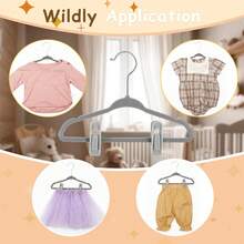 30pcs Hanger Set, Includes 20 Baby Velvet Hangers And 10 Velvet Clips, Clothes Drying Rack For Baby Pants, Hats, Bibs, Sturdy Finger Clips, Non-Slip Children, Toddler, Kids Closet And Daycare Hangers - Multicolor - View 3
