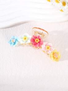 1个糖果色多巴胺花朵Y2K甜美发爪夹配饰夏季发饰沙滩发夹度假 - 彩色 - 查看 6