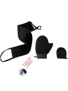 1/2/3 Pcs Reusable Body & Face Tanning Gloves, Double-Sided Lotion Applicator, Washable Back Scrubber Gloves, Super Soft No Streak - Random Lanyard Style - Multicolor - View 4