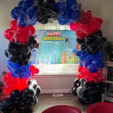35 piezas/Globos rojos, azules y negros, Globos de 10 pulgadas rojos, azules, negros y plateados para fiestas de niños, cumpleaños con tema de Spiderman, baby shower, graduación y decoraciones de fiesta - Ver 8