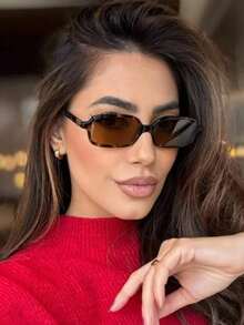 1 Cặp kính thời trang gọng hình bầu dục cổ điển dành cho nữ có gọng trang trí, kính thời trang đi biển, du lịch, chụp ảnh đường phố, đi làm - màu đen - Xem 14