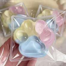 1个渐变彩虹猫爪捏捏乐玩具，手工制作，多巴胺色彩减压玩具，透明TPR软胶捏捏乐指尖玩具，办公学习减压桌面摆件，理想的派对礼物，派对纪念品，生日礼物，圣诞节随机包装，万圣节儿童礼物 - 彩色 - 查看 6