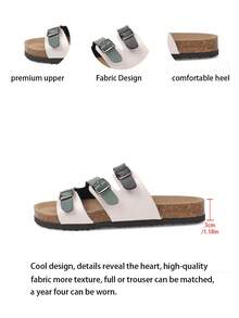 Boken 软底平底凉鞋，休闲必备，女士凉鞋，记忆海绵鞋垫，度假必备，女士闭趾拖鞋，凉鞋 - 綠色 - 查看 7