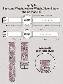 1pc Soft Elastic Breathable Polka Dot Floral Pattern Watch Band, Suitable For Samsung, Honor Smartwatches, 38mm 40mm 41mm 42mm 46mm 45mm 44mm 49mm, Floral Fashion Casual Silicone Watch Strap For Apple Watch Ultra SE/11/10/9/8/7/6/5/4/3/2/1, Gift - Multicolor - View 12