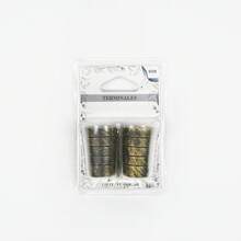 VISTE TU HOGAR Remate para Barra de Cortina 20 mm de Hierro Diseño Cilindro Largo – Juego de 2 Piezas con Material de Fijación, 5 Colores - Pincel negro dorado - Ver 3